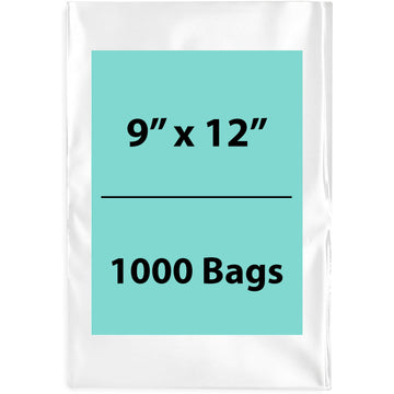 Clear Poly Bags Thickness: 4 Mil Size: 9 inch (width) X 12 inch (Height) Pack of 1000 Bags